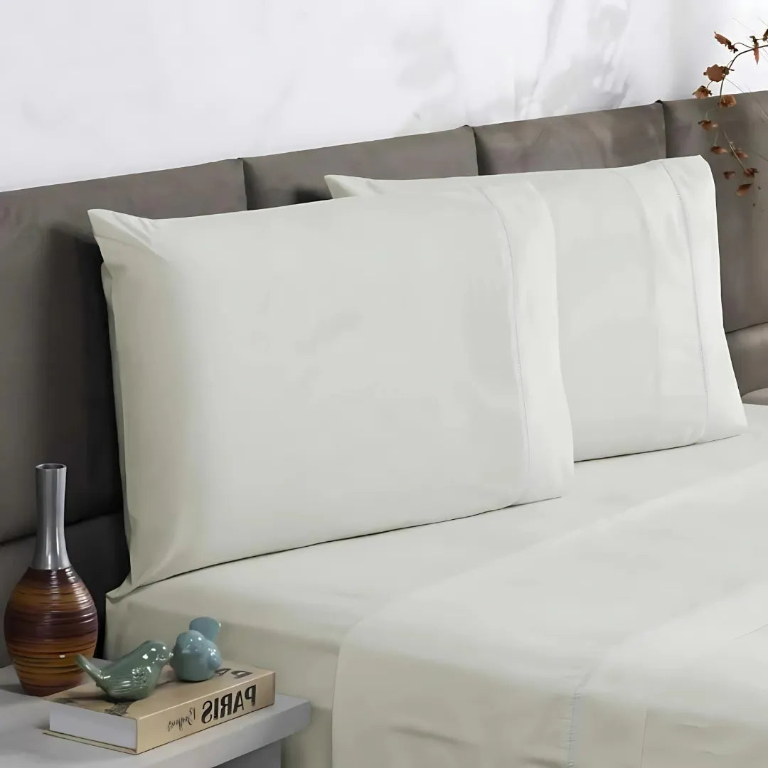 Jogo de Cama Charme Ponto Palito – Lençol de Cima, com Elástico e Fronhas Enxovais