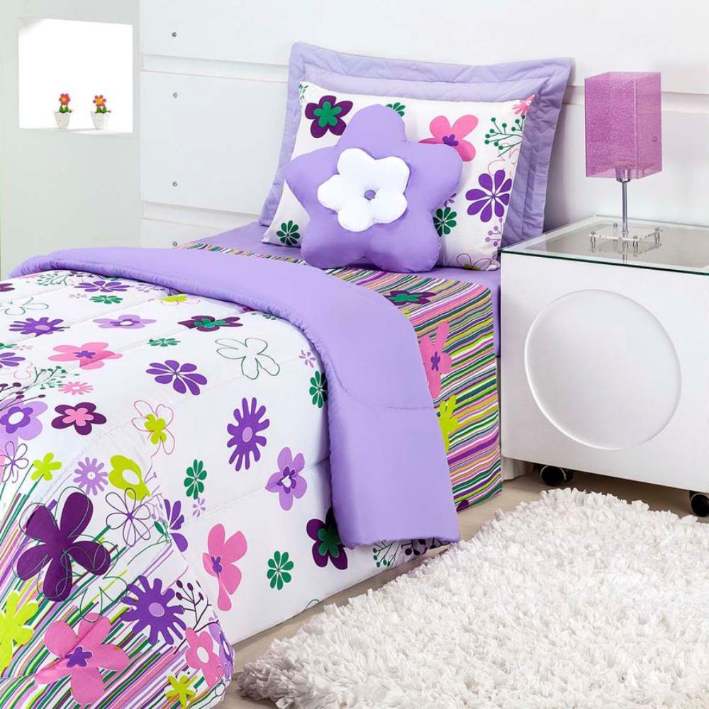 Edredom Garden Solteiro – Kit 3 Peças – Delicadeza e Conforto para Noites Perfeitas