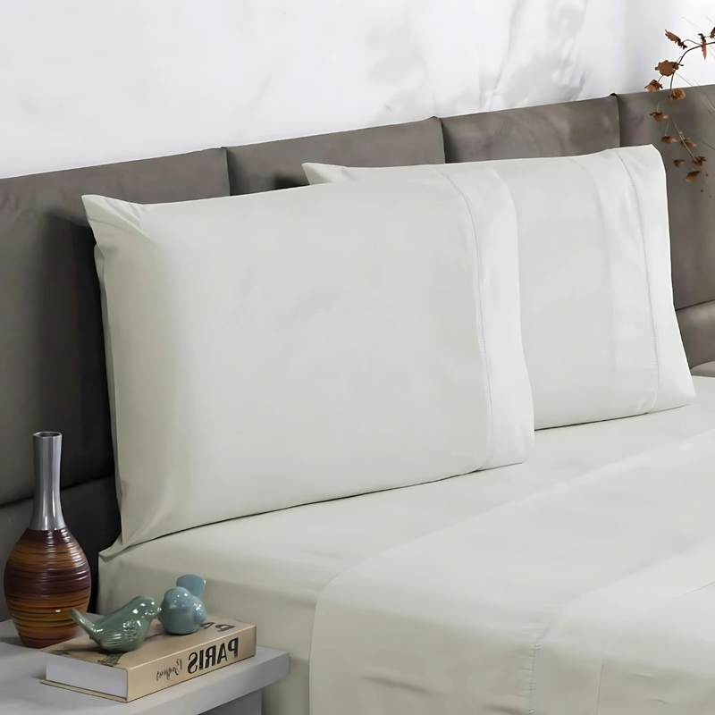 Jogo de Cama Charme Ponto Palito – Lençol de Cima, com Elástico e Fronhas