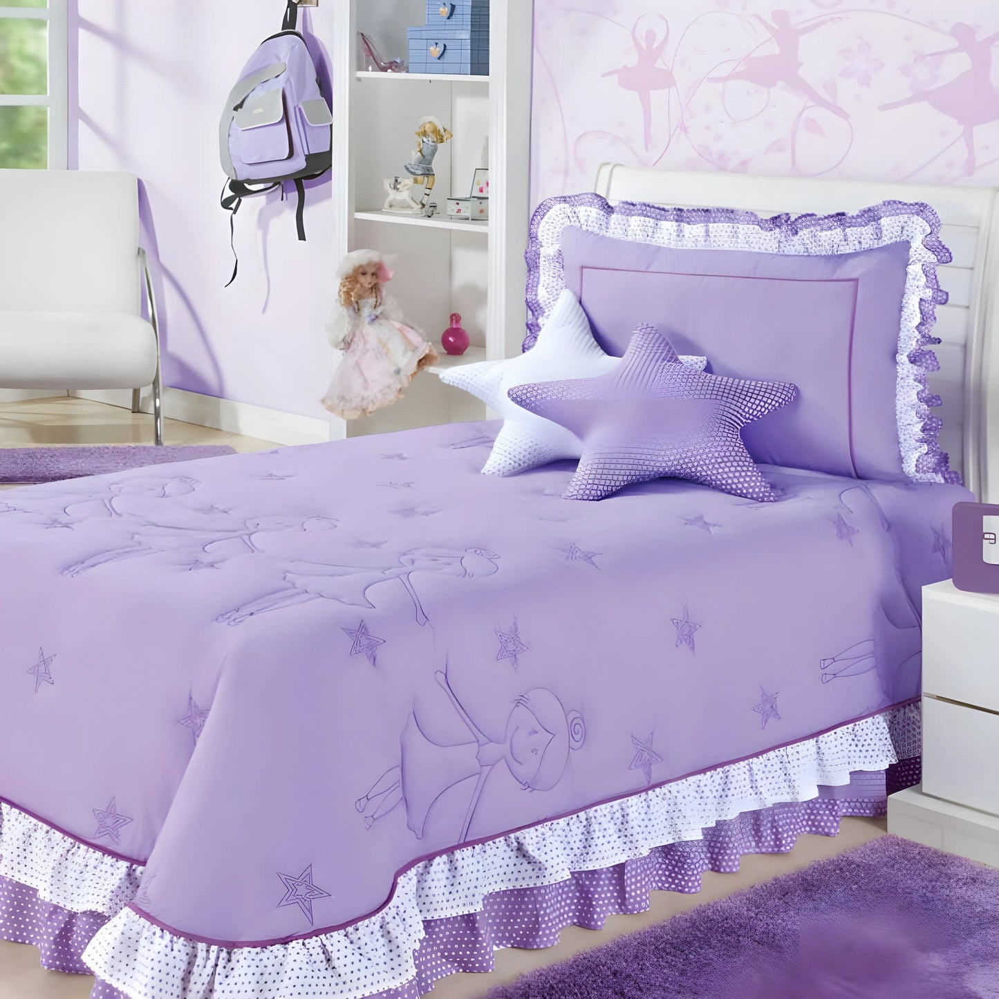 Bailarina Solteiro – Kit 4 Peças – Elegância e Conforto para Pequenas Estrelas Enxovais