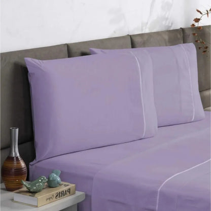 Jogo de Cama Charme Ponto Palito – Lençol de Cima, com Elástico e Fronhas Enxovais