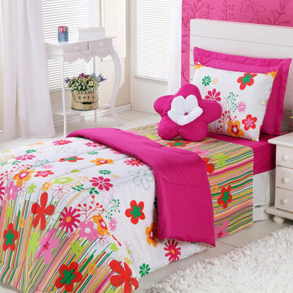 Edredom Garden Solteiro – Kit 3 Peças – Delicadeza e Conforto para Noites Perfeitas