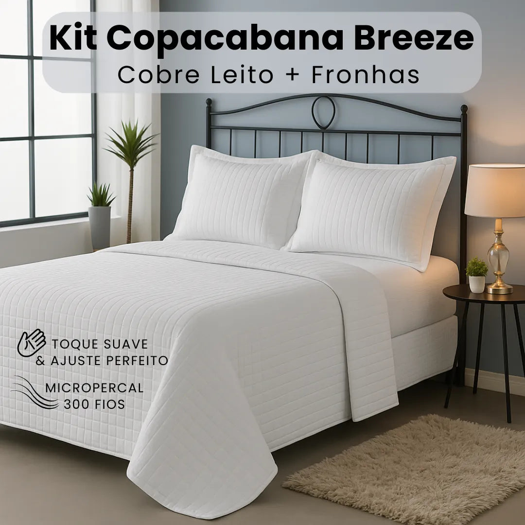 Kit Copacabana Breeze 300 Fios | Cobre Leito + Fronhas 