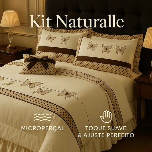 Kit Naturalle Cama Queen - Conforto Completo - 05 Peças Enxovais