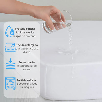Protetor de Colchão Impermeável Liso - Com Elástico 